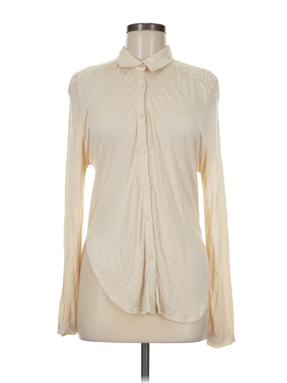 🌻 2/$10 Kimchi Blue Lace Collar Blouse in Cream size L